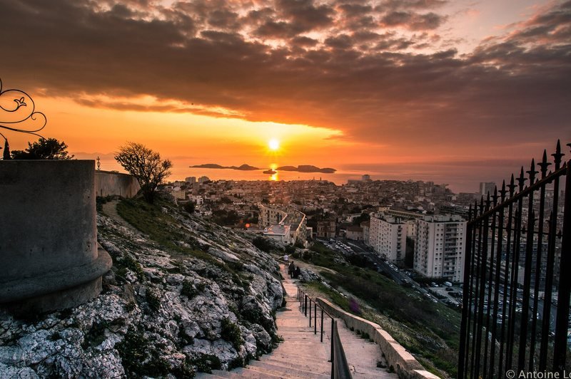 Coucher de soleil sur la rade de Marseille