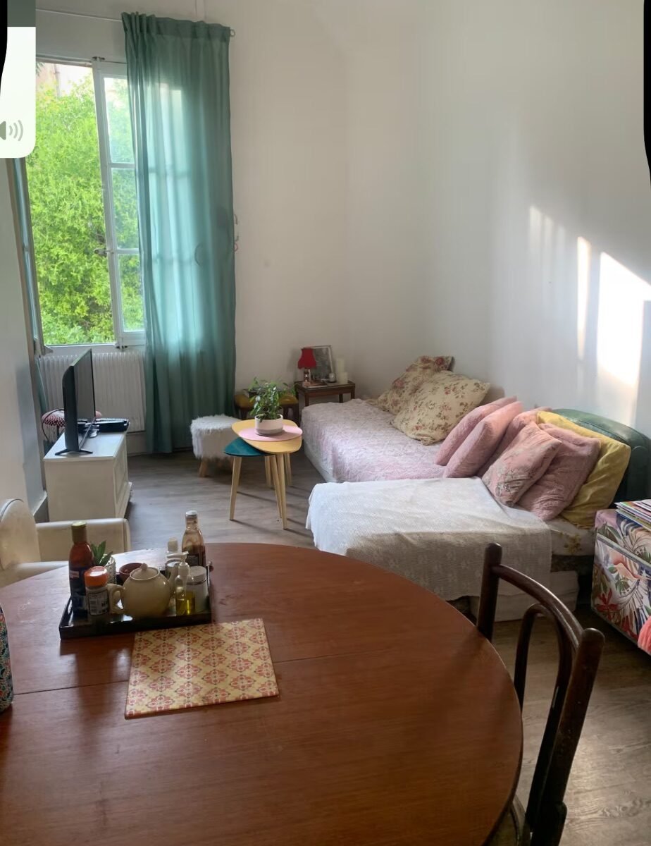 Grande chambre - dans grand appartement de 110 m2 en centre ville avec balcon