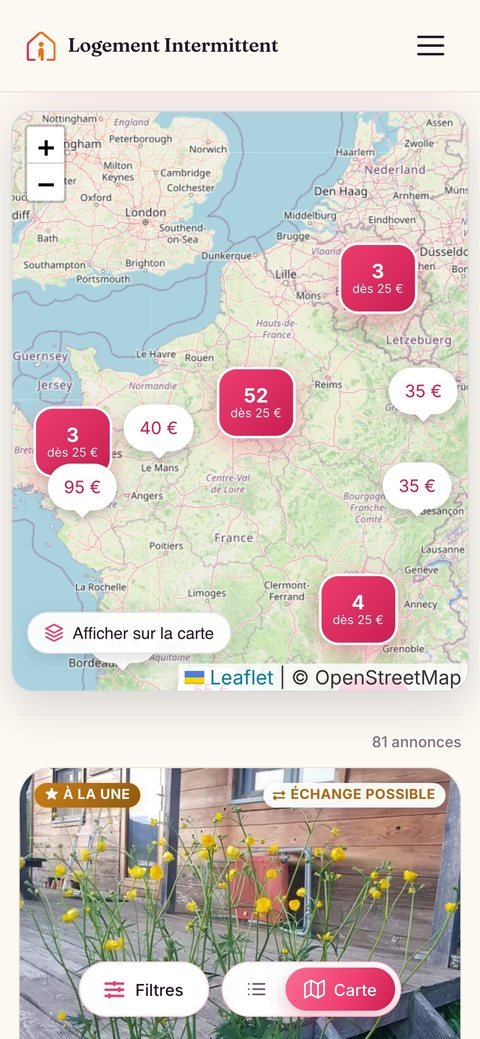 Site sur mobile : carte